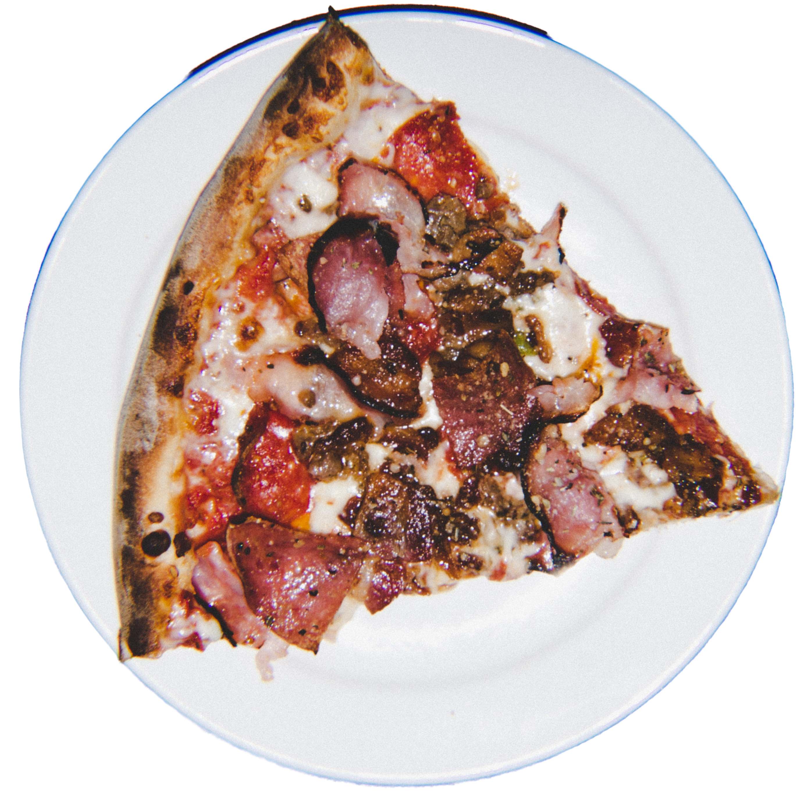 Mozzarella cheese, Pepperoni, Italian Sausage, Ham, Genoa Salami and Applewood smoked bacon on our red sauce base.